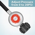 thumbnail image 3 of GASPRO 0-20 PSI Adjustable Propane Regulator with Hose, 5 FT High Pressure Gas Regulator with Brass Adapter, Propane Burner Regulator for Turkey Fryer, Fish Cooker, Fire Pit, Forge, 3 of 8