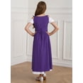 thumbnail image 2 of YiZYiF Robe Vintage Médiévale Renaissance à Manches Courtes pour Filles Enfants, Festival d'Halloween, Jeu de Rôle, Fête, Robes de Bal, Violet Foncé 12, 2 of 6