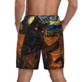 thumbnail image 2 of Lsque Mens Swim Trunks Starry Night Cat Guitarist A Pattern - Bathing Suit Compression Liner - Beach Swim Shorts Swimwear - (S-3XL) - Stretch Quick Dry -Small, 2 of 9