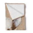thumbnail image 2 of Animal Soft Flannel Fleece Throw Blanket, Puppy Portrait Little Furry Friend Dog Pet Graphic Art, Cozy Plush for Indoor and Outdoor Use, 50" x 70", Pale Caramel Warm Taupe, by Ambesonne, 2 of 5