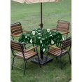thumbnail image 3 of Outdoor Tablecloth with Umbrella Hole and Zipper, Green Christmas Square Table Cloth 60x60 Inch Waterproof Tablecloth, Xmas Tree Snowflakes Winter Holiday Picnic Table Cover for Patio Camping, 3 of 7