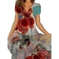 thumbnail image 2 of Gvmfive Women Summer Boho Floral Dress Short Sleeve Casual Midi Sundress, 2 of 4