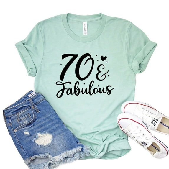 70 & Fabulous T-shirt Seventieth Birthday Tshirt Party Gift Milestone Shirt 1951 Tee Women's Sassy Top Hello Seventy Shirts