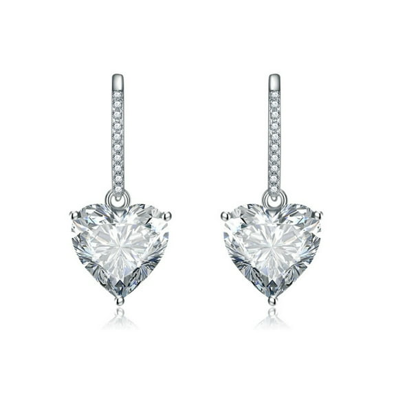 Vireellx Diamond Earrings for Women Love Blue Diamond Ear Hook Women's 10 * 10 Jewelry for Her Birthday Christmas Gift