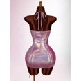 thumbnail image 2 of Pink Iridescent Halter Backless Ruched Mini Dress For Party, 2 of 8