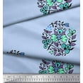 thumbnail image 2 of Soimoi Polyester Crepe Fabric Leaves & Floral Block Decor Fabric Printed Yard 52 Inch Wide, 2 of 3