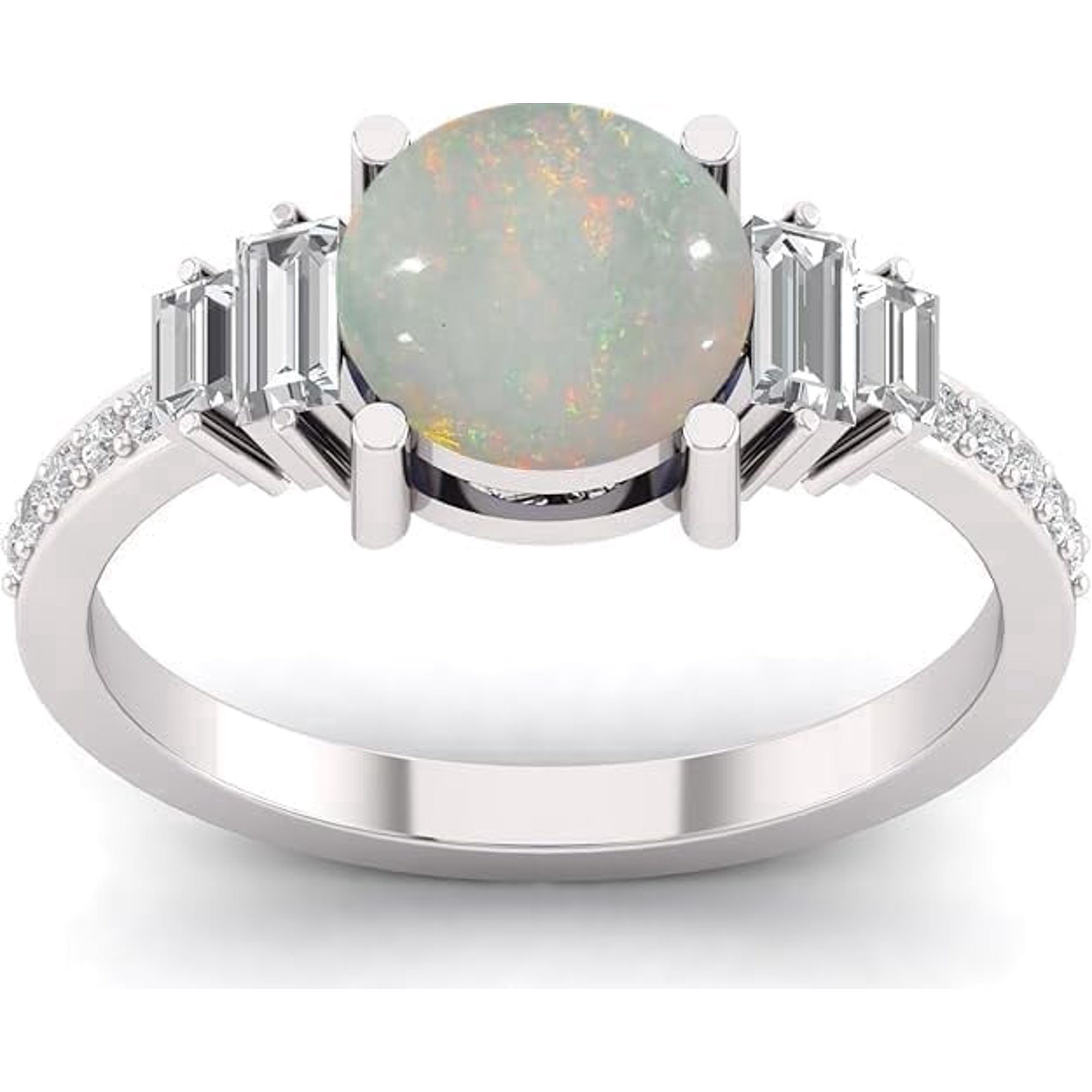 8mm Natural Fire Opal Ring – Round Cut Gemstone in 925 Sterling Silver, Handmade Birthstone Jewelry for Women, October Gift Promise or Engagement Ring