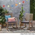 thumbnail image 3 of Noble House Montrose Outdoor Acacia Wood Rocking Chair in Gray (Set of 2), 3 of 9