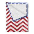 thumbnail image 2 of USA Soft Flannel Fleece Throw Blanket, National Flag with Grunge Design and Stars Zigzags Patriotic Colors, Cozy Plush for Indoor and Outdoor Use, 50" x 70", Cobalt Blue White, by Ambesonne, 2 of 5