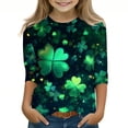 thumbnail image 2 of T-shirts à Manches Longues pour Garçons T-Shirts à Manches Longues pour Filles Imprimé St. Patrick Col Rond Chandail 1-8 Ans, 2 of 6