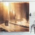thumbnail image 1 of Ambesonne Winter Shower Curtain, Colorado Mountain Road, 69"Wx75"L, Brown Orange Yellow, 1 of 3