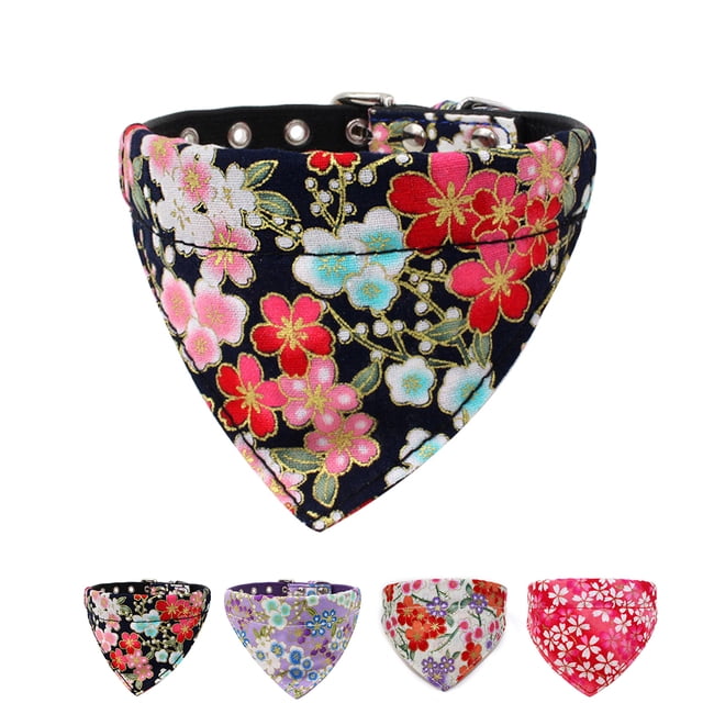 Methold Ajustable mascota perro cachorro gato cuello bufanda Bandana Collar pañuelo Accesorios Suministros para perros negro L