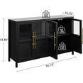 thumbnail image 2 of 55" Buffet Cabinet with 4 Glass Doors, Farmhouse Storage Table for Dining Room, 2 of 2