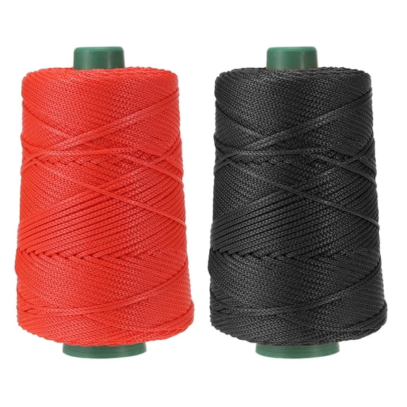 Polyester Macrame Cord, Polypropylene Craft Crochet Bag Rope Yarn for DIY Projects Black/Red