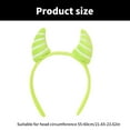 thumbnail image 3 of FENOHREFE Green Devil Hairbands Festive Photo Props Halloween Horn Headbands Party Headpiece Fun Headbands for Music Festivals, 3 of 7