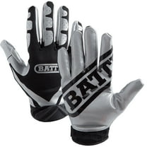 Battle Receivers Ultra-Stick Football Gloves - Medium - Silver/Black