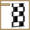 thumbnail image 3 of Costway 2 PCS 5-Tier Geometric Bookshelf with Open Shelves Closed-back Cubes for Living Room Black, 3 of 9