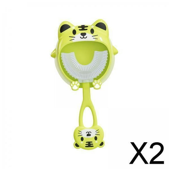 2 Cepillos De Dientes Manuales Para Niños De 2 A 12 Años, Color Verde 2 piezas
