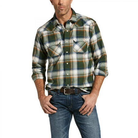 Ariat Men's Hacienda Retro Fit Shirt Duffel Green - 10032891