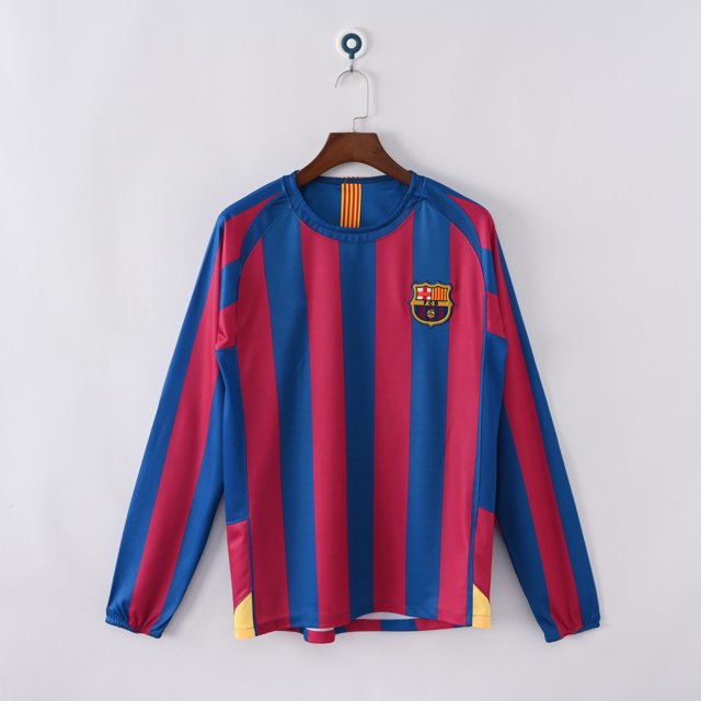 2005-06 Barcelona League Edition Home Long Sleeve. Football Classic Jersey