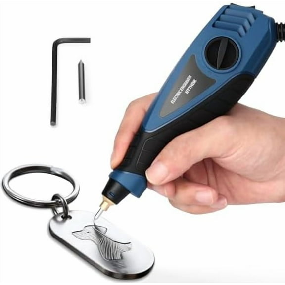Engraver , 25W 6 Speed Engraving for Metal, Wood, Glass and Plastic, Handheld Engraving Etching Tool with Tungsten Carbide Steel Bit and Hex Key$$Art & Craft