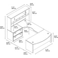 thumbnail image 5 of Bush Hansen Cherry 72W x 36D Bowfront Desk in LH U-Station w Hutch and Lat File SRC005HCLSU, 5 of 8