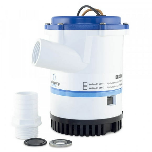 Albin Bilge Pump 01-03-013 Marine Series; Submersible; 1-1/8 Inch NPT Inlet/Outlet Port; 12 Volt DC; With Thermal Overload Protection; 16 Amp Fuse Size