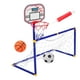 thumbnail image 2 of KAKOWELY 1 juego de aro de baloncesto para exteriores, portería de fútbol portátil, puerta de fútbol pequeña, 2 of 5
