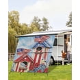 thumbnail image 4 of 4th of July RV Awning Sun Shade Screen 9'X7' Bird American Flag Mesh Sunscreen Floral Red Blue House Awning Shade Screen with Zipper UV Blocker Completed Kits Outdoor Canopy for RV Motorhome Camper, 4 of 7