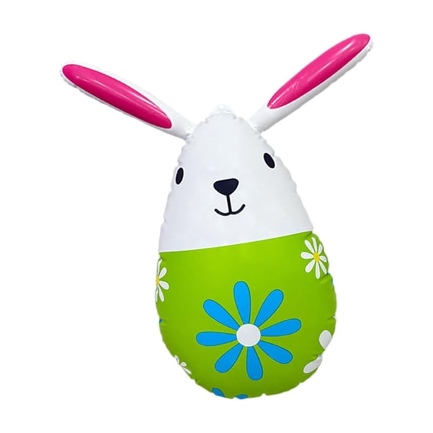 Decoración de huevo de Pascua inflable, decorativa, suministros para fiestas, huevo de conejito soplado para Verde