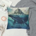 thumbnail image 2 of Orinice Whale Castle Ocean Graphic Decorative Throw Pillow Cover for Home Couch Living Room Bed Sofa - Aesthetic Decorative 1PC 12x12in, 2 of 5