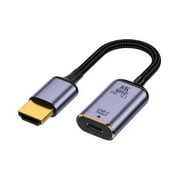 Whigetiy USB-C Female to HDMI-compatible Male Cable Adapter USB Type C Input to HDMI-comp