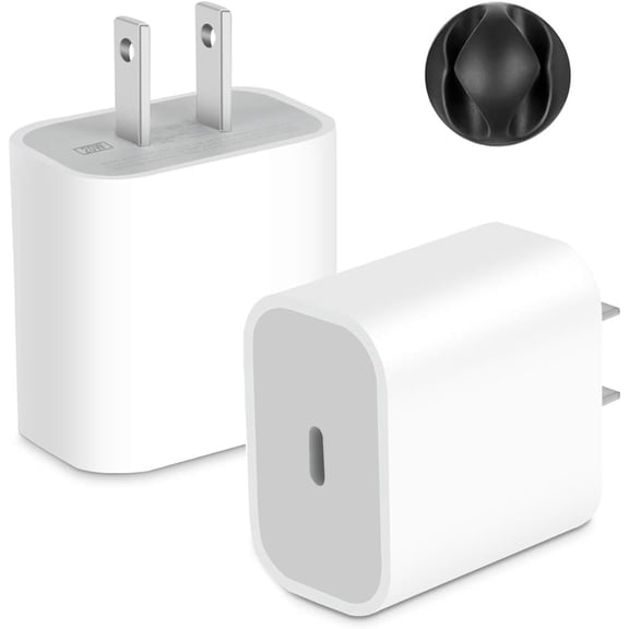 USB C Charger, Swadaws 2-Pack 20W USB‑C Power Adapter PD Wall Plug Fast Charging Block Type C Charger for iPhone 16 15 14 13 12 11 Pro Max SE 8 7 XR/XS/X, AirPods, iPad, Samsung Galaxy S24 S23 A55