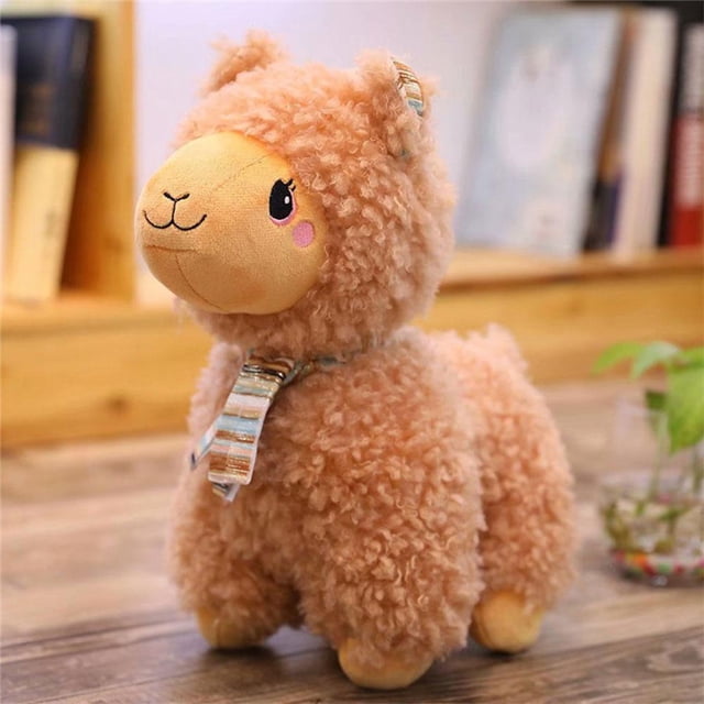 Mini juguetes de peluche Animal de peluche Alpaca Regución de emoción Encantadoras de suave para Nad Hogar Regalos de c , Brown 35cm CUTICAT Juguetes de peluche