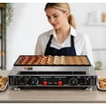 thumbnail image 7 of Yonopro 50PCS Mini Pancake Maker, 110V 1800W Commercial Mini Dutch Pancake Maker, 1.8 In Commercial Nonstick Waffle Maker with  2 Thermostats & 2 Timers Separate Control, for Home Restaurant, 7 of 7