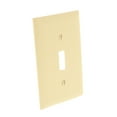 thumbnail image 2 of Pass & Seymour Legrand TP1-I 1-Gang Toggle Switch Wall Plate, Unbreakable Nylon Cover, Trademaster Size, Ivory, 2 of 3