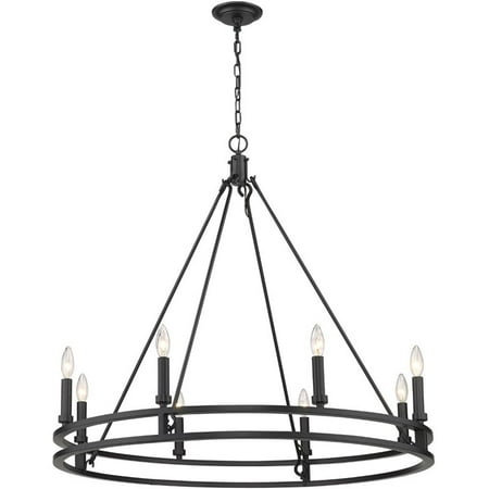 

Z-Lite Dennison 8 Light Transitional Iron Chandelier in Matte Black