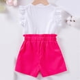 thumbnail image 6 of CAUYDY Toddler Baby Girl Clothes Cute Outfits Girls Linen Bow Tank Tops Ruffle Shorts Set Spring Summer Clothes for 2T 3T 4T Kids 2Pcs Pajamas Set (Sizes 1-2 Years,H03-Hot Pink), 6 of 6