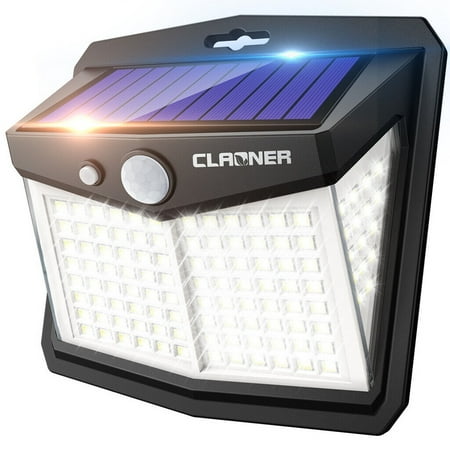 

CLAONER Solar Power 128 LED Lights PIR Motion Sensor Outdoor Security Lamp Wall