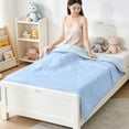 thumbnail image 6 of Cooling Comforter Twin Size, Cool Sleeping Skinfriendly Washable Summer Blanket for Night Sweats Hot Sleeper Blue, 6 of 6