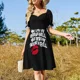 thumbnail image 5 of Vestido Swing de manga corta, vestido de verano, vestido diario, mujer, elegante, de lujo, 5 of 8