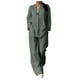 thumbnail image 1 of Conjunto informal de dos piezas para mujer: camisa de manga larga y pantalones de cintura alta - Camisa de color liso con botones, pantalones holgados con bolsillos, tallas S-XXL para todas las oca, 1 of 5