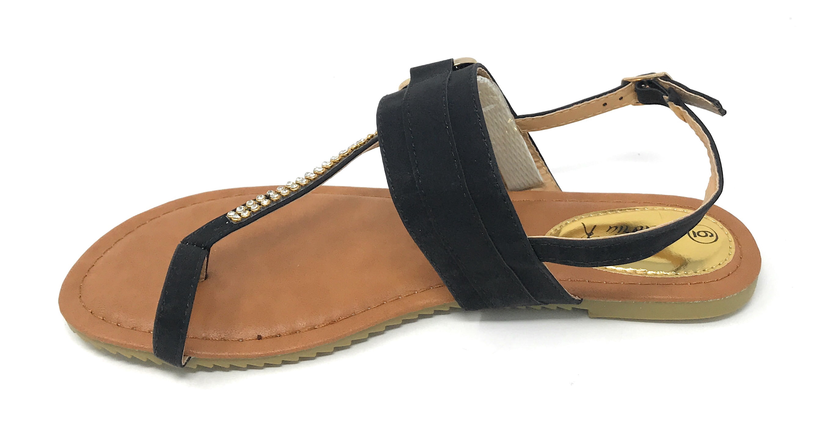 Victoria K Women's Side Buckle and Rhinestone Sandals