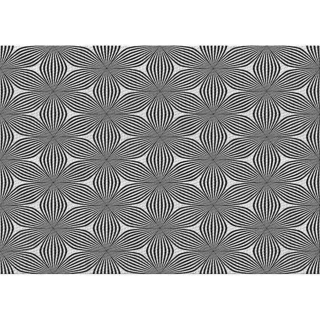 Ahgly Company Machine Washable Indoor Rectangle Transitional Charcoal Black Area Rugs, 8' x 12'