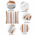 thumbnail image 6 of Burnt Orange Grey Stripe Pillow Covers 16x16 Inch, Modern Farmhouse Vertical Striped Linen Pillowcase with Invisible Zipper, Decorative Throw Pillow Covers Cushion Case for Couch Sofa Bed Living Room, 6 of 9