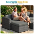thumbnail image 6 of CozyHome 5-Piece Patio Rattan Furniture Set, Wicker Outdoor Sectional Sofas with Ottoman and Coffee Table, Grey, 6 of 8