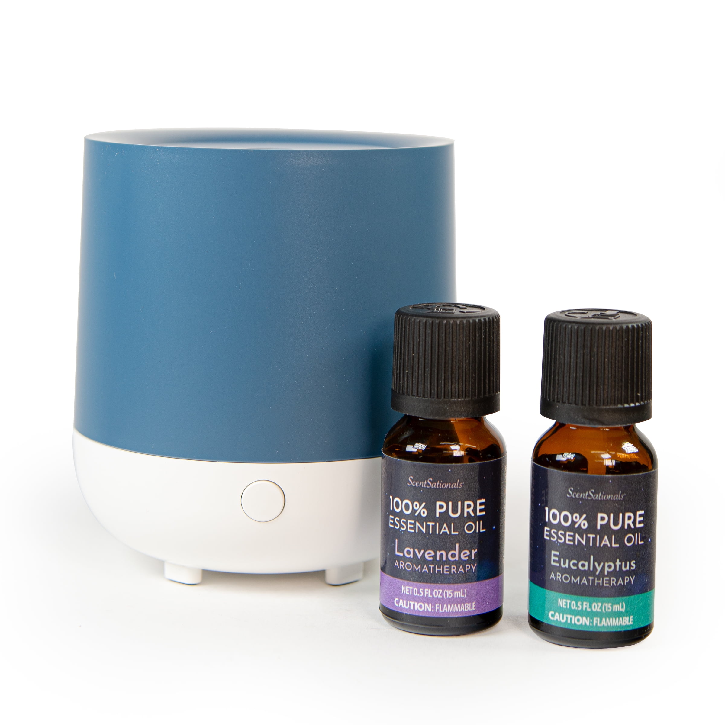 ScentSationals Essential Oil Diffuser 3 Piece Set, Midnight, 100mL with 2 Essential Oils