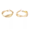 thumbnail image 2 of Trendy 1 1/4" gold shiny and textured twisted hoop earrings, 2 of 2