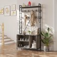 thumbnail image 2 of Ourlova 70in Hall Tree with Bench and Shoe Storage Metal Frame Entryway Organizer with Coat Hanger Movable Hooks and Open Shelf Versatile Clothing Rack for Entryway Hallway Living Room, 2 of 8