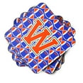 thumbnail image 2 of Letter W Football Green Blue and Orange Foam Coaster Set of 4, 2 of 3